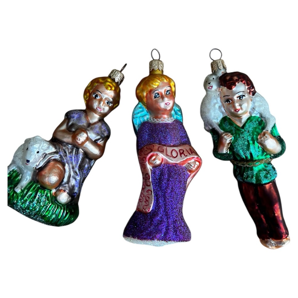Christopher Radko 1997 Shepherd's Prayer, Gloria Christmas Holiday Ornament Set